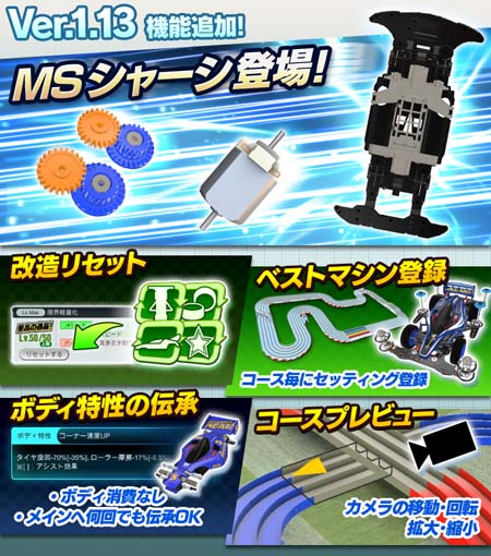 ミニ四駆 超速グランプリ」,MSシャーシ登場や5大新機能追加などの大型