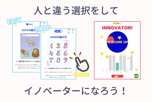 画像ギャラリー No.001のサムネイル画像 / 「INNOVATORS WORLD」がApp Storeで配信開始。誰も選ばないものを予想して当てるゲーム