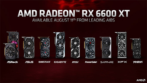画像集#013のサムネイル/AMD，新型GPU「Radeon RX 6600 XT」を発表。レイトレ対応RDNA 2世代のミドルクラスがデスクトップPC向けに登場