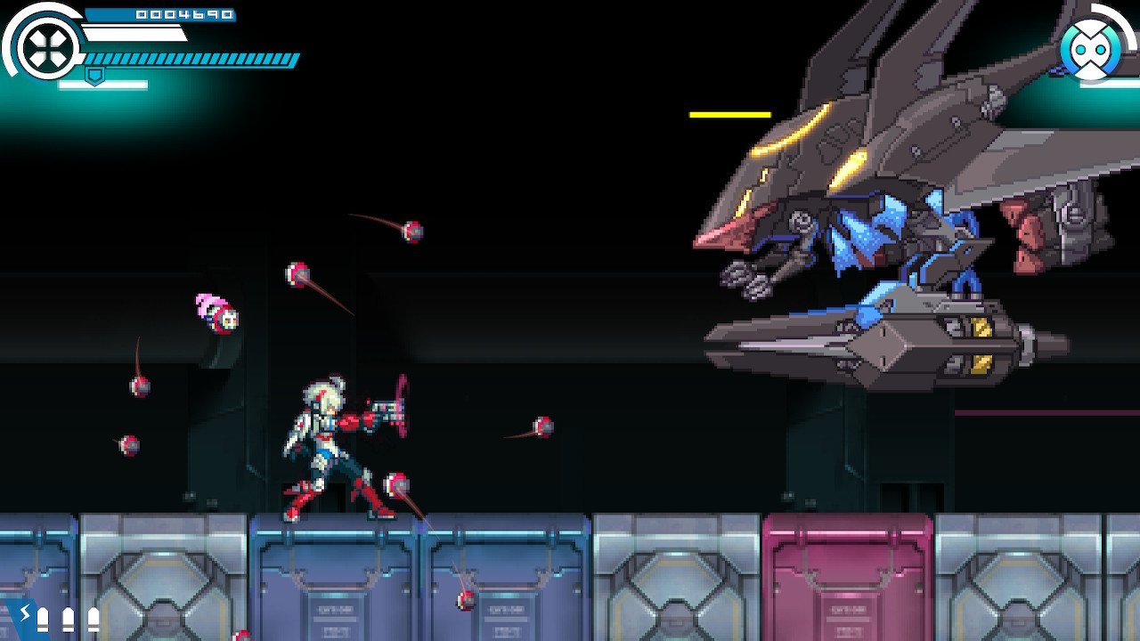 「白き鋼鉄のX THE OUT OF GUNVOLT」は様々なシステムを使い，希望の歌姫と共に戦う，厨二感満載の横スクロールアクションだ「白き鋼鉄のX THE OUT OF GUNVOLT」は様々なシステムを使い，希望の歌姫と共に戦う，厨二感満載の横スクロールアクションだ