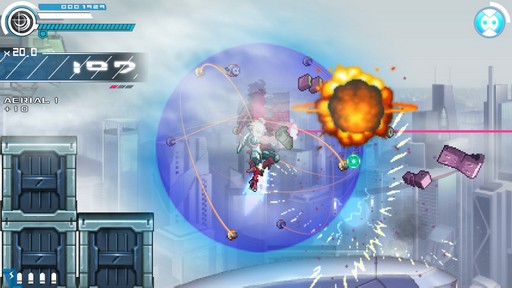 画像ギャラリー No.009のサムネイル画像 / 「白き鋼鉄のX THE OUT OF GUNVOLT」は様々なシステムを使い,希望の歌姫と共に戦う,厨二感満載の横スクロールアクションだ