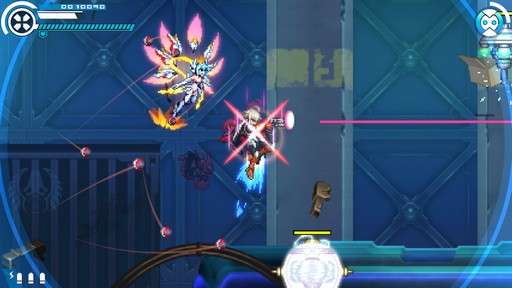 画像ギャラリー No.021のサムネイル画像 / 「白き鋼鉄のX THE OUT OF GUNVOLT」は様々なシステムを使い,希望の歌姫と共に戦う,厨二感満載の横スクロールアクションだ