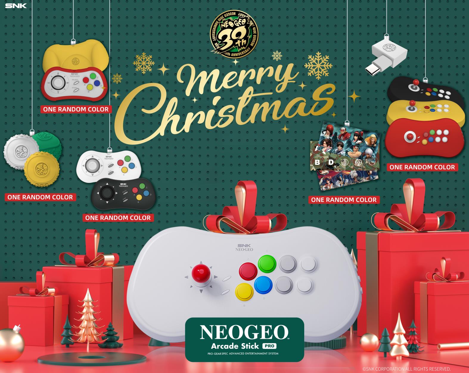 NEOGEO Arcade Stick Pro」のクリスマス限定セットが発売決定。アクセサリーすべてに加え，NEOGEO30周年記念の特別アルバムが付属