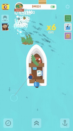 画像ギャラリー No.001のサムネイル画像 / スワイプ操作で魚を釣りまくれ。フィッシングゲーム「フックドインク」を紹介する「(ほぼ)日刊スマホゲーム通信」第2066回