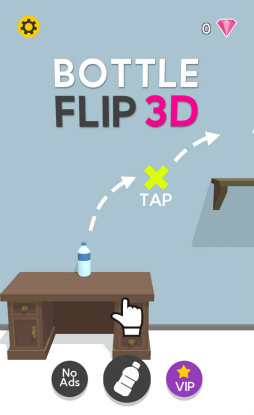 画像ギャラリー No.001のサムネイル画像 / ボトルが部屋で宙を舞う。スマホ向けアクション「Bottle Flip 3D」を紹介する「(ほぼ)日刊スマホゲーム通信」第2071回