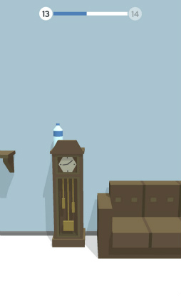 画像ギャラリー No.003のサムネイル画像 / ボトルが部屋で宙を舞う。スマホ向けアクション「Bottle Flip 3D」を紹介する「(ほぼ)日刊スマホゲーム通信」第2071回