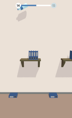 画像ギャラリー No.005のサムネイル画像 / ボトルが部屋で宙を舞う。スマホ向けアクション「Bottle Flip 3D」を紹介する「(ほぼ)日刊スマホゲーム通信」第2071回