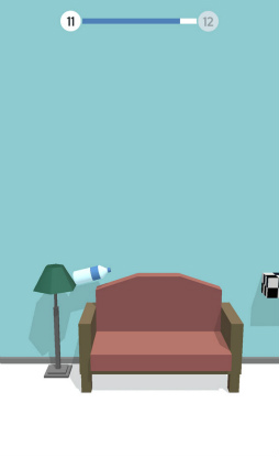 画像ギャラリー No.006のサムネイル画像 / ボトルが部屋で宙を舞う。スマホ向けアクション「Bottle Flip 3D」を紹介する「(ほぼ)日刊スマホゲーム通信」第2071回