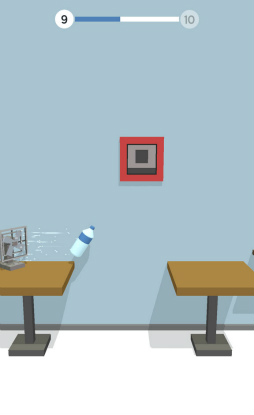 画像ギャラリー No.008のサムネイル画像 / ボトルが部屋で宙を舞う。スマホ向けアクション「Bottle Flip 3D」を紹介する「(ほぼ)日刊スマホゲーム通信」第2071回