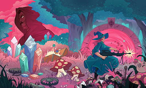 画像ギャラリー No.001のサムネイル画像 / 「トリガー・ウィッチ」のPS4/Xbox One版が7月28日,Switch版が7月29日に配信。さまざまな銃器を使って戦う2DシューティングACT