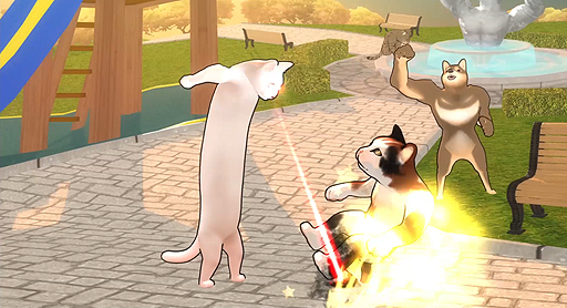 画像ギャラリー No.003のサムネイル画像 / いざという時は目からビームも。「Fight of Animals」,だるんと伸びた胴を持つ新動物「スレンダーキャット」が本日実装