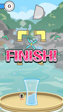 画像ギャラリー No.009のサムネイル画像 / 水を受け皿まで流す。スマホ向け対戦アクション「バラエティボトル」を紹介する「(ほぼ)日刊スマホゲーム通信」第2201回