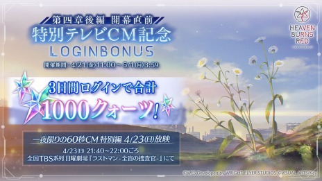 ���������꡼ No.012�Υ���ͥ������ / �֥إ֥�С��󥺥�åɡװ���¤��60������TVCM��4��23�������ǡ�1000�������Ĥ�����Ǥ��뵭ǰ��������ܡ��ʥ�����������