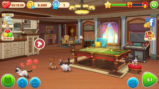 画像ギャラリー No.009のサムネイル画像 / 【PR】キュートな猫に癒やされながら屋敷をリフォーム! 「パズにゃん」は健気な猫たちとの交流が楽しいパズルゲームだ