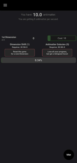画像ギャラリー No.008のサムネイル画像 / 反物質を無限生成。Android向けクリッカーゲーム「Antimatter Dimensions」を紹介する「(ほぼ)日刊スマホゲーム通信」第2179回