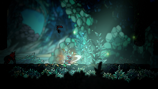 画像ギャラリー No.001のサムネイル画像 / 「Gleamlight」が本日配信開始。美しくも恐ろしい闇に染まったガラスの世界を冒険する2Dアクションアドベンチャー