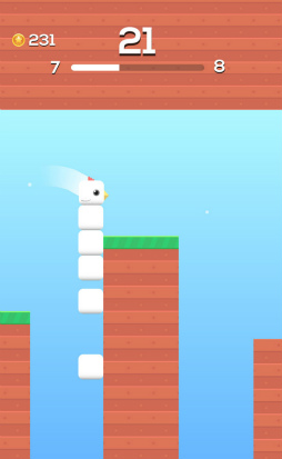 画像ギャラリー No.002のサムネイル画像 / ニワトリは縦に伸びる。スマホ向けアクション「Square Bird」を紹介する「(ほぼ)日刊スマホゲーム通信」第2196回