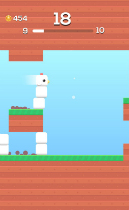 画像ギャラリー No.004のサムネイル画像 / ニワトリは縦に伸びる。スマホ向けアクション「Square Bird」を紹介する「(ほぼ)日刊スマホゲーム通信」第2196回