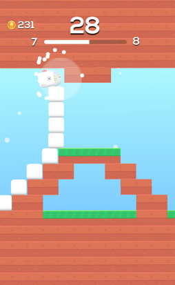 画像ギャラリー No.005のサムネイル画像 / ニワトリは縦に伸びる。スマホ向けアクション「Square Bird」を紹介する「(ほぼ)日刊スマホゲーム通信」第2196回