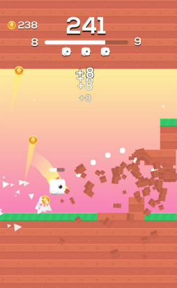 画像ギャラリー No.007のサムネイル画像 / ニワトリは縦に伸びる。スマホ向けアクション「Square Bird」を紹介する「(ほぼ)日刊スマホゲーム通信」第2196回