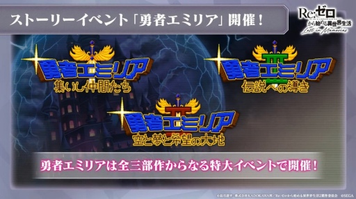 画像ギャラリー No.025のサムネイル画像 / 「リゼロス」,5月1日にスタートする“春のストーリーイベント”「勇者エミリア」を紹介。ファンタジーRPG風衣装のエミリアやスバルらが登場