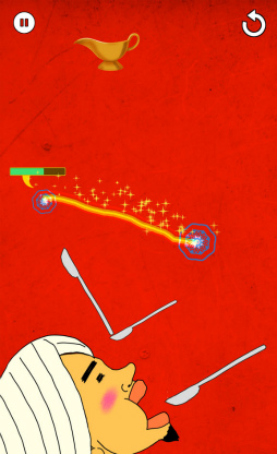 画像ギャラリー No.002のサムネイル画像 / マスターの口にカレーを流し込もう。スマホ向けパズル「ナマステ食堂」を紹介する「(ほぼ)日刊スマホゲーム通信」第2264回