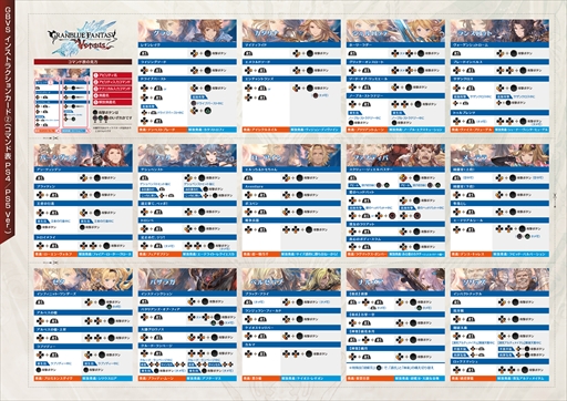 画像ギャラリー No.001のサムネイル画像 / 「グランブルーファンタジー ヴァーサス」,各キャラのコマンドを紹介したインストラクションカードを公開。HORIアケコンが当たるプレゼント企画も