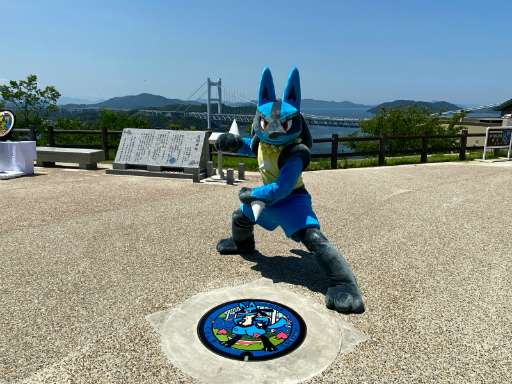 画像集#005のサムネイル/新たに4枚の「ポケふた」が岡山県倉敷市にて公開。ルカリオを含む6種類のポケモンが登場
