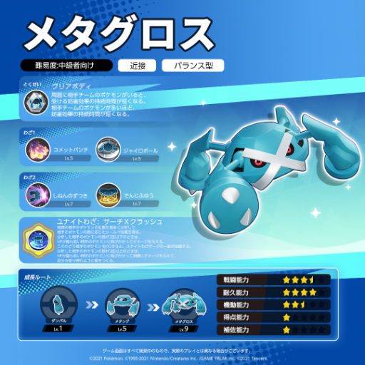 画像ギャラリー No.004のサムネイル画像 / 「ポケモンユナイト」に本日よりメタグロス参戦。ライセンスがもらえるログインボーナス&ギフトコード配布も開催中