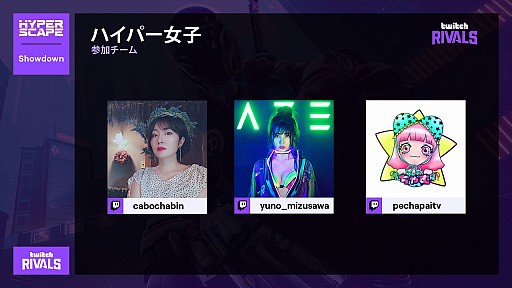 ꡼ No.004 | ֥ϥѡסס饤󥤥٥ȡTwitch Rivals: Hyper Scape APAC Showdownɤ2020ǯ827ۿ