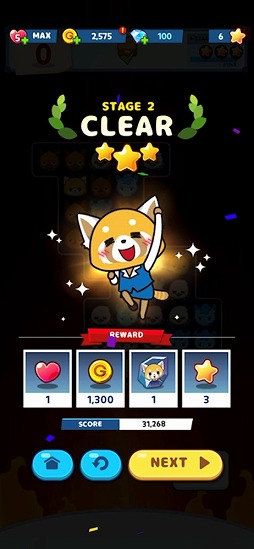 画像ギャラリー No.005のサムネイル画像 / サンリオのキャラを題材にしたマッチ3パズル「アグレッシブ烈子」を紹介する「(ほぼ)日刊スマホゲーム通信」第2393回