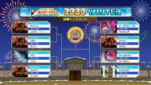 モンスターファーム2 モンスター甲子園 Winterの結果が発表 決勝トーナメントの動画も公開に