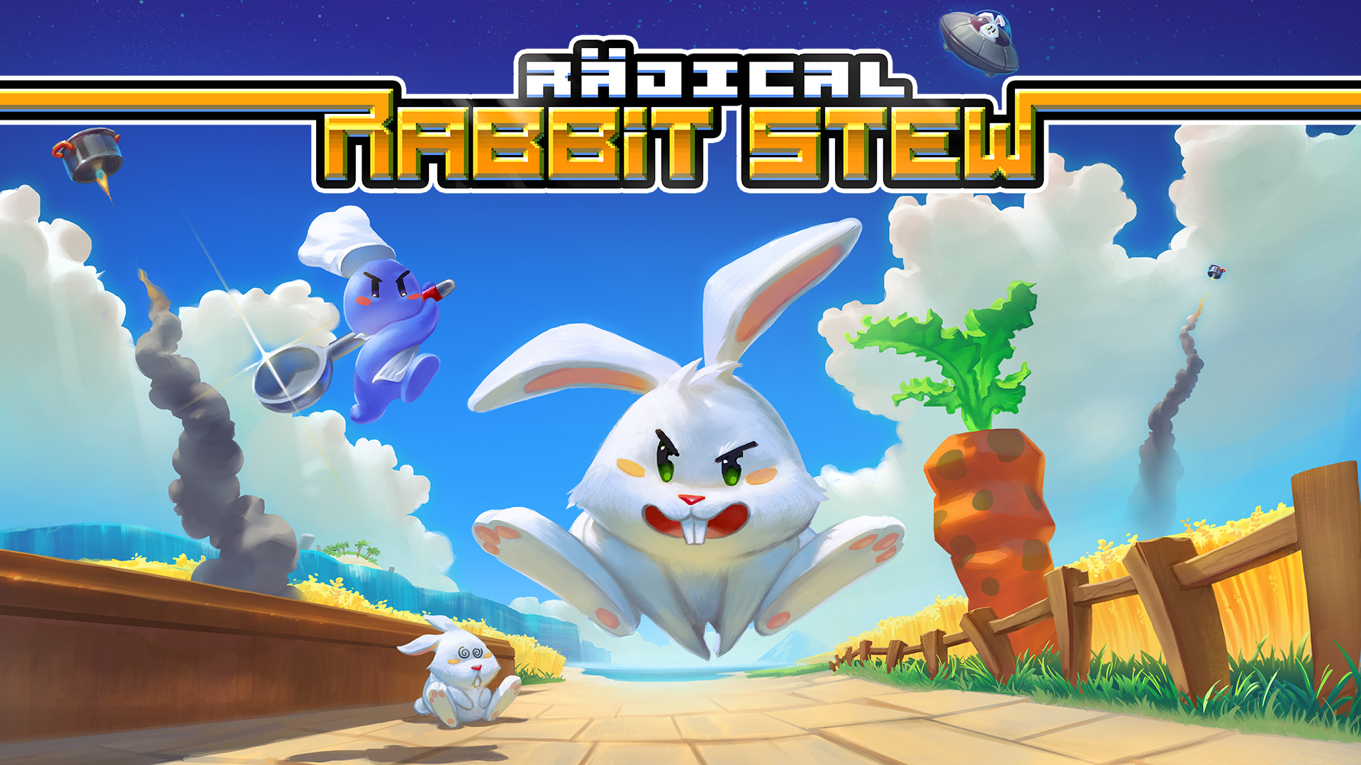 Ps4 Switch用ソフト Radical Rabbit Stew が9月に配信 凶暴なウサギたちを殴ってシチュー鍋に叩き込んでいくパズルアクション