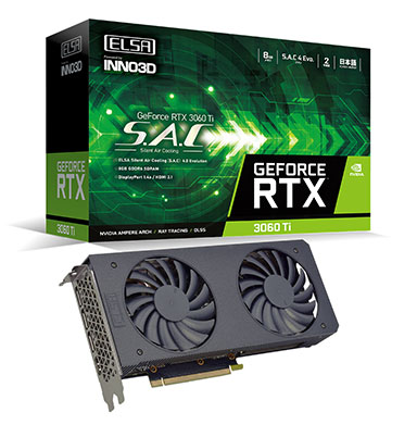 画像ギャラリー No.002のサムネイル画像 / ELSA,静音クーラー採用のマイニング対策版RTX 3060 Tiカードを発売