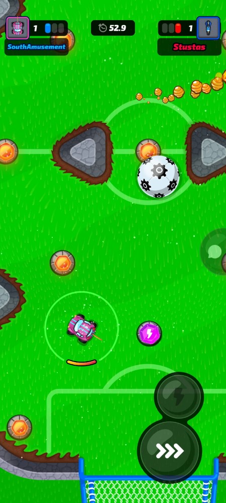 クルマを使った対戦型オンラインサッカー スマホ向けアクションゲーム モーターボール を紹介 Gamermaster
