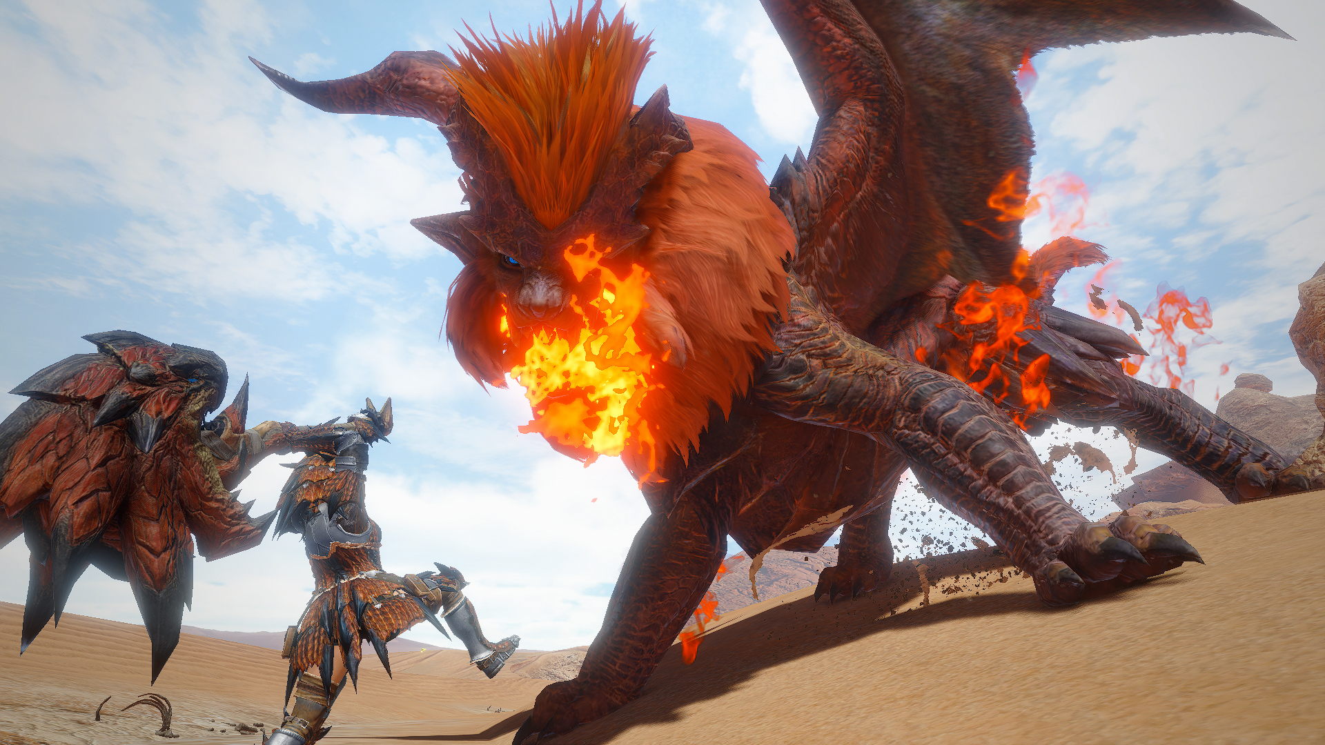 モンスターハンターライズ ジェスチャー 応援 が入手できるイベントクエスト 炎帝 熱砂の地を見下ろす が配信開始