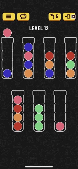 同じ色のボールをチューブに並べよう パズルゲーム ボールソートパズル を紹介する ほぼ 日刊スマホゲーム通信 第2407回