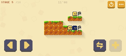 画像ギャラリー No.004のサムネイル画像 / 生み出したクローンと一緒にゴールを目指そう。パズルゲーム「かたぐるまクローンズ」を紹介する「(ほぼ)日刊スマホゲーム通信」第2408回