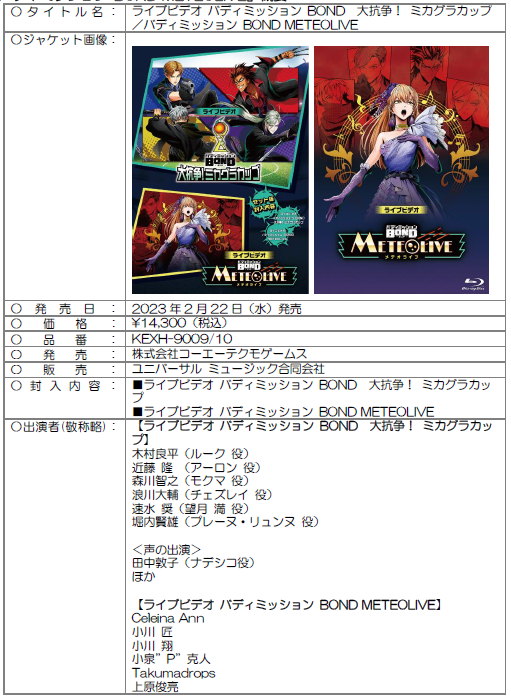 ���������꡼ No.003�Υ���ͥ������ / �֥饤�֥ӥǥ� �Хǥ��ߥå���� BOND �繳�衪�ߥ����饫�åסס�Blu-ray��ȯ���