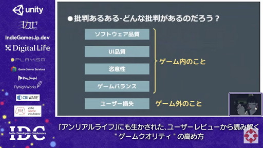 画像ギャラリー No.006のサムネイル画像 / ADV「アンリアルライフ」を作ったhako 生活氏が,ユーザーレビューからゲームの品質を高める手法を明かしたセッションをレポート