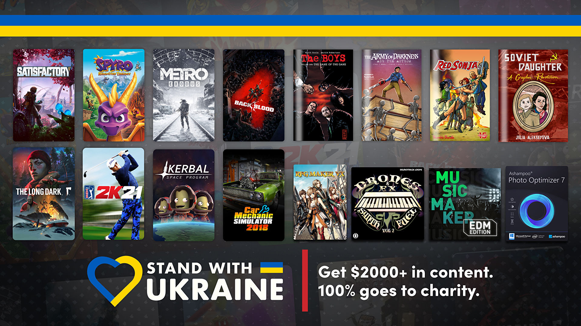 Bundleで，ウクライナの人道支援にあてられるチャリティ企画がスタート。「Back 4 Blood」など2500ドル相当のコンテンツが対象に