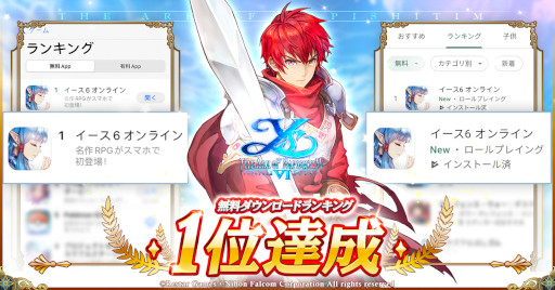 イース6 オンライン が無料dlランキングで1位を獲得 記念報酬イベントも開催 イース6 オンライン が無料dlランキングで1位を獲得 記念報酬イベントも開催