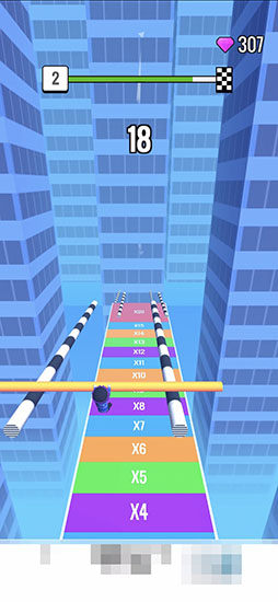 画像ギャラリー No.009のサムネイル画像 / 棒を伸ばしながらゴールを目指そう。スマホ向けアクションゲーム「レール・ラン」を紹介する「(ほぼ)日刊スマホゲーム通信」第2483回