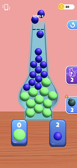 画像ギャラリー No.003のサムネイル画像 / すべてのボールを瓶に収めよう。パズルゲーム「Fit and Squeeze」を紹介する「(ほぼ)日刊スマホゲーム通信」第2494回