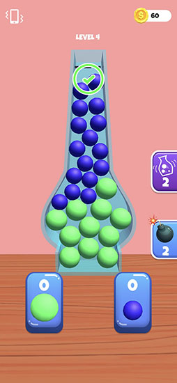 画像ギャラリー No.004のサムネイル画像 / すべてのボールを瓶に収めよう。パズルゲーム「Fit and Squeeze」を紹介する「(ほぼ)日刊スマホゲーム通信」第2494回