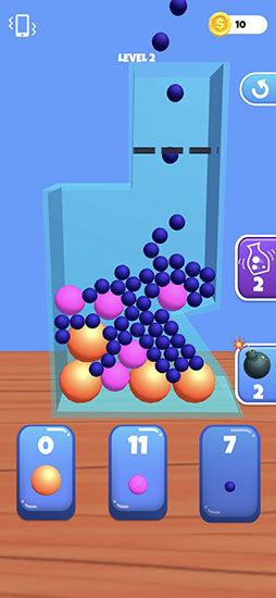 画像ギャラリー No.005のサムネイル画像 / すべてのボールを瓶に収めよう。パズルゲーム「Fit and Squeeze」を紹介する「(ほぼ)日刊スマホゲーム通信」第2494回