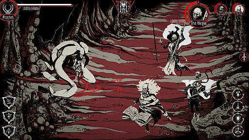 画像ギャラリー No.002のサムネイル画像 / 3人の骸骨が活躍する「Nadir」のクラウドファンディングが開始。ダンテの神曲をテーマにしたターン制のローグライクRPG