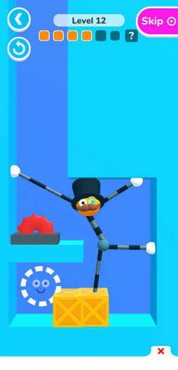 画像ギャラリー No.002のサムネイル画像 / 四肢を伸ばしてゴールを目指す。スマホ向けパズル「Stretch Guy」を紹介する「(ほぼ)日刊スマホゲーム通信」第2510回