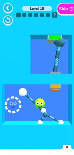 画像ギャラリー No.003のサムネイル画像 / 四肢を伸ばしてゴールを目指す。スマホ向けパズル「Stretch Guy」を紹介する「(ほぼ)日刊スマホゲーム通信」第2510回