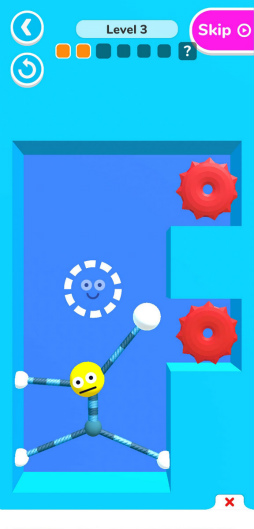 画像ギャラリー No.007のサムネイル画像 / 四肢を伸ばしてゴールを目指す。スマホ向けパズル「Stretch Guy」を紹介する「(ほぼ)日刊スマホゲーム通信」第2510回